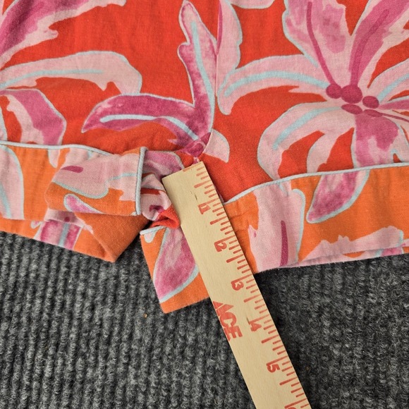 NWT House of Harlow 1960 Berry Palm Romper Womens Small Pink Orange Bow Boho - Picture 3 of 8